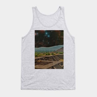 Mayan Temples With Galaxy Sky Collage by Courtney Graben Tank Top